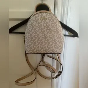 DKNY Beige Monogram Backpack Dkny Monogram-Motif Backpack In Neutrals - 30% Off  main image 2